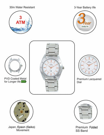 Maxima ATTIVO Women White Dial Analogue Watch - 52740CMLI